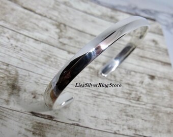 Silver Adjustable Bangle Bracelet, Silver Bangle, Adjustable Simple Bangle, Silver Bangle, Unisex Bracelet, Silver Band, Silver Jewellery