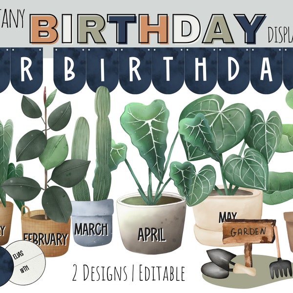 BOHO BOTANICAL PLANT Birthday Display | Classroom Decor | Modern