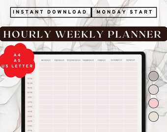 Weekly Hourly Schedule/planner - Etsy