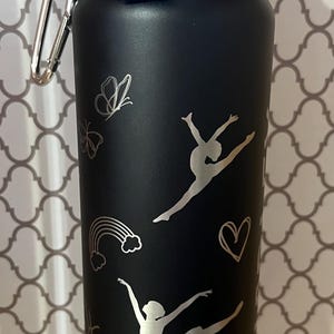 Personalized 40oz Engraved Tumbler: Rainbow, Hearts & Butterfly Dancer