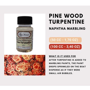 Ebru Art à marbrer, bois de pin pur, térébenthine - Pour marbrage naphta - Haute qualité professionnelle