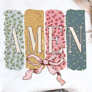 Amen coquette bow png, Amen varsity png, amen floreale png, Gesù pasqua png, pasqua cristiana png, primavera floreale png, versetti della bibbia pasquale png