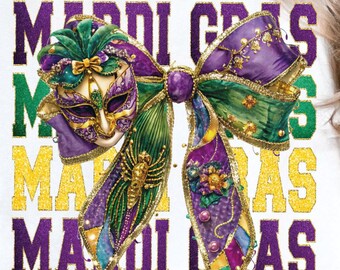 Glitter Mardi Gras Coquette Png, Mardi Gras Png, Fleur De Lis Png, Retro Mardi Gras png, Mardi Gras Sublimation, Mardi Gras Shirt Design