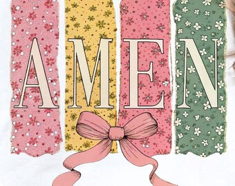 Amen coquette bow png, Amen varsity png, floral amen png, Jesus easter png, easter christian png, floral spring png, easter bible verses png