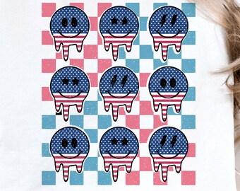 Retro 4 juli png, 4 juli sublimeringsdesign, retro smiley ansikte png, amerikansk blixt png, självständighetsdagen png, USA design