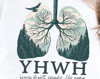 YHWH Lungs Christian Png, Yahweh Png, Every Breath Speak His Name Png, Hebrew, Name of God, Christian Png Bible Verse Png, Christian Sublime