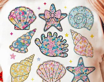 Wildflower Seashell Clam Summer Png, Summer Vibes Png, Floral Summer Png, Summer Beach Png, Wildflower Summer Design, Summer Vacation Png