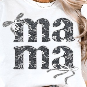 Lace Mama Coquette Png, Mama Png, Floral Mama Chinoiserie Png, Mama Varsity Png, Mothers Day Png, Gift for Mom, Lace Coquette Bow Png