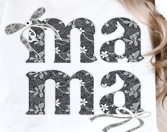Lace Mama Coquette Png, Mama Png, Floral Mama Chinoiserie Png, Mama Varsity Png, Mothers Day Png, Gift for Mom, Lace Coquette Bow Png