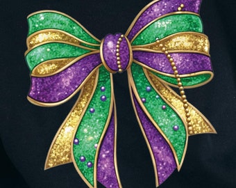 Mardi Gras Coquette Bow PNG, Coquette Mardi Gras Png, Fleur De Lis Png, Glitter, King Cake Png, Mardi Gras Beads PNG, Louisiana Crawfish Png