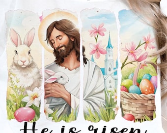 He is Risen PNG, Retro Easter Png, Matthew 28:6, Christian Easter png, Easter Jesus png, Bible Verse Png, Easter Brushstroke, Easter Bunny
