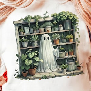 Ghost Plant Lady png, halloweenplanten png, spookplant png, halloweenspook, halloweencadeau voor plantenliefhebbers, plantenliefhebber cadeau, plantenmoeder
