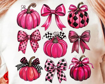 Farm Fresh Pumpkins Png, Coquette Pumpkin Png, Fall Pumpkin Checkered Png, Fall Bow Leopard Design, Pink Autumn Pumpkin Png, Fall Vibes