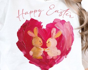 Cute bunny heart png, easter png, easter bunny png, Funny Easter Bunnie png, spring png, watercolor bunny png, happy easter png, brushstroke