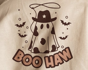 Boo Haw SVG PNG, Cowboy Ghost Svg, Western Ghost Svg, Halloween Cowgirl Shirt, Halloween Svg, Cowboy Hat, Cut File for Cricut, Digital File