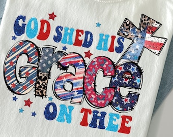 God Shed his Grace on thee png, 4th of july America png, America sublimation png, Retro 4th of july png, Usa sublimation, 4th Of July png