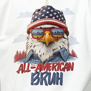 All American Bruh Funny Kids tienerjongens patriottische 4 juli png, American Eagle sublimatie PNG, digitale download, Instant Download