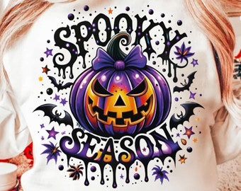 Temporada Assustadora Png, Retro Halloween Png, Abóbora Png, Halloween Png, Design De Sublimação De Camisa De Halloween, Morcegos Bruxos Png, Vibrações Assustadoras Png