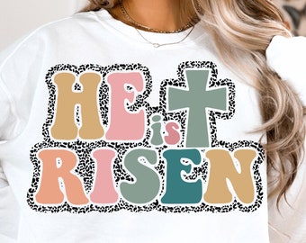 Han är uppstånden SVG PNG, påsk Svg, kristen Svg, påsk kristen PNG, ärmdesign, påsk kristna sublimeringsdesigner nedladdning