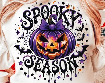 Temporada Assustadora Png, Retro Halloween Png, Abóbora Png, Halloween Png, Design De Sublimação De Camisa De Halloween, Morcegos Bruxos Png, Vibrações Assustadoras Png