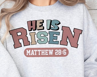 Él ha resucitado png, Mateo 28:6, png resucitado, doodle de Pascua retro png, Png cristiano de Pascua, verso de la Biblia de Pascua png, doodle resucitado png, png de Pascua retro