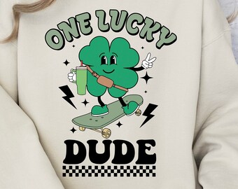 One Lucky Dude PNG, Dzień Świętego Patryka, Retro png, Chłopiec png, Chłopiec sublimacja, Dziecięca sublimacja, Szczęśliwa sublimacja, Projekty sublimacji, plik png