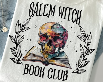 Salem Witch Book Club PNG, Halloween Sublimation Shirt Design, Halloween png, Spooky Season png, Witch png, Halloween Shirt, png Sublimation