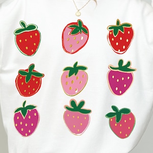 Strawberry Coquette PNG, Summer Strawberry Png, Strawberry Aesthetic Png, Retro Summer Png, Spring Floral Png, Glitter Cottagecore