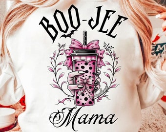 Halloween Boo Jee Mama png, bougie png, cadeau voor haar, Halloween-schedelskelet, Halloween-coquettestrik png, Halloween-moeder png-ontwerp