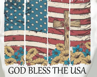 God Bless The USA Png, 4th of July png, christian religious faith, Red white blue USA 4th July, Independence patriotic