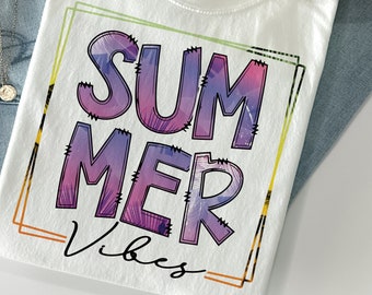 Vibes d'été PNG, PNG d'été, téléchargement numérique Png, Doodle lumineux, points dalmates, rétro été png, Bonjour été png, plage png,