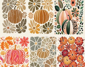 Leopard Pink Pumpkin Png Bundle, Boho Floral Fall Png, Retro Fall Png, Autumn Vibes Png, Pumpkin Season Png, Leopard Pumpkin Png, Fall