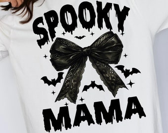 Spooky Mama Png, Coquette Halloween Png, Spooky Season Png, Retro Halloween Png, Fall Png, Halloween Shirt Sublimation Designs Png