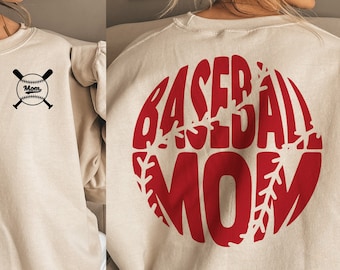 Baseball Mom PNG/SVG - Vorder- und Rückseite, Baseball Mom, Baseball SVG, Baseball Mom svg