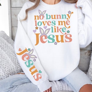 Ningún conejito me ama como Jesús svg png - Retro christian Easter png - Retro sublimación de Pascua - Pascua png - Retro conejito de Pascua png Retro png