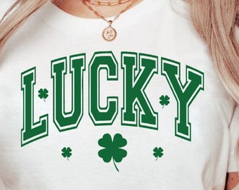 Lucky SVG, St Patrick's Day Svg, Irish Svg, Clover Svg, Lucky Shamrock Svg, Sublimation Designs Digital Download