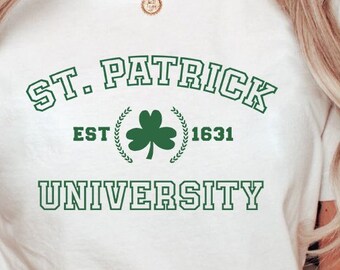 Saint Patrick University SVG PNG, St Patrick's Day Svg, Retro St Patricks, Lucky Svg, Shamrock Svg, Sublimation Designs, Digital Download