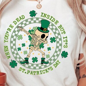 Dead Inside But St Patrick's Day PNG, St Patrick's Day PNG, Lucky Png, Skelett Png, Kleeblatt Png, Png Sublimationsdesigns, digitaler Download