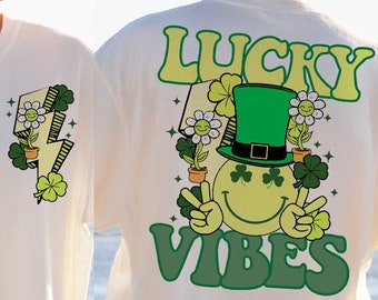 Lucky Vibes PNG SVG, St Patrick's Day Svg, St Patricks, Clover Svg, Lucky Shamrock Svg, St Patrick's Day Sublimation Designs, Digital
