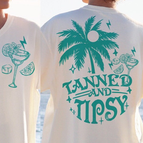 Tanned and Tipsy SVG PNG Beach summer Svg Beach shirt Png Summer vibe Svg Beach vibes Vacation svg Beach CutFile Summer Sublimation