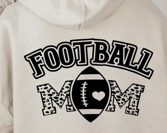 Football Mom Svg, Football Mama Shirt Design, Football Svg Files for Cricut - Cut File, Football Vector Clipart,Leopard Shirt Print