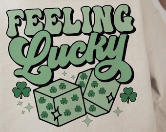 Feeling Lucky PNG, Lucky Png, St Patrick's Day Png, Lucky Sublimation, Clover Png, Shamrock Png, Png Sublimation Designs, Digital Download