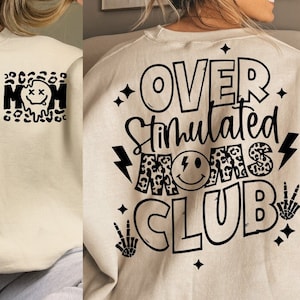 Mamá divertida SVG PNG sobre el club de mamás estimulado Día de las Madres Mamá de moda Png Sublimación retro sarcástica Delantero Trasero Svg CutFile