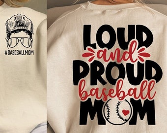 Loud and proud baseball mama svg, trendy baseball svg, trendy baseball png, baseball mom svg, baseball mama svg, baseball mama png