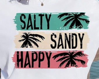 Salty Sandy Happy SVG PNG | Sun Salt Sand PNG | Beach Svg | Beach Png | Summer Svg | Summer Png | Summer Vibes | Beach Vibes | Spring Break