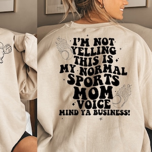 Ich schreie nicht, das ist meine normale Sport-Mama-Stimme-Svg, gewellter Text-Svg, trendiger Png, Baseball-Svg