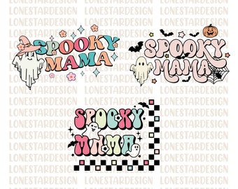 Spooky Mama Svg, Halloween Retro Png, Spooky Mama Svg files for Cricut, Svg for Shirts, Sublimation Png Clipart, Instant Digital Download