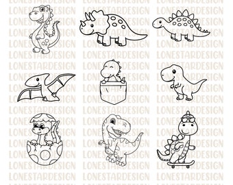 Dinosaure SVG, Clipart de dinosaures, fichiers Svg, T-Rex SVG, fichiers de coupe de dinosaure