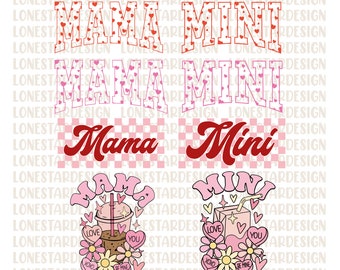 Mama Mini Valentines bundle svg png, Valentines Sublimation Design, Valentine’s Day Sublimation Digital Design Download, Valentines shirt