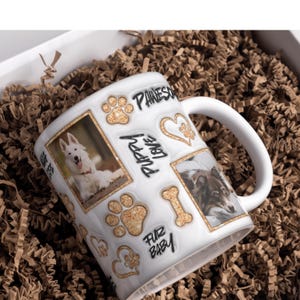 3D Puffy Dog Mug Wrap | Inflated Mug Wrap | Sublimation Design | Dog Paw PNG Wrap | Pet Lover Gift | Png Mug File | INSTANT  DOWNLOAD